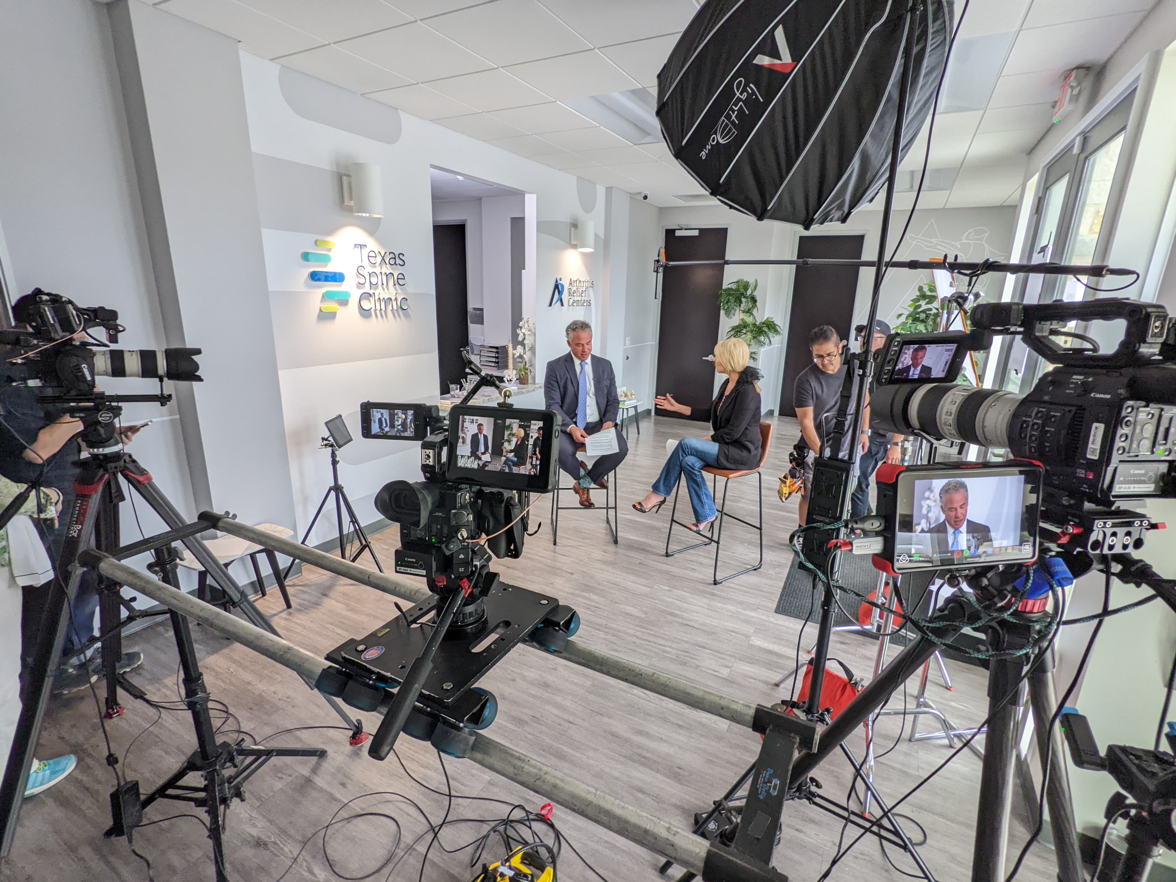 Multi-camera healthcare interview production at a San Antonio clinic
