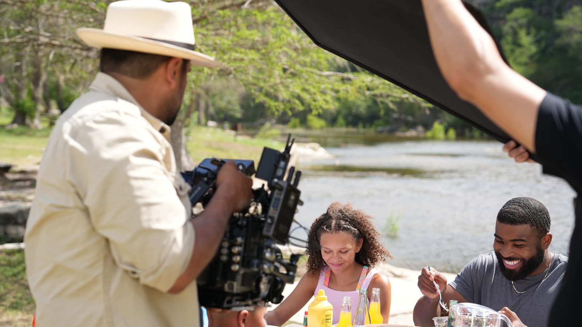 Media Bar Productions filming a financial-services commercial campaign in Texas
