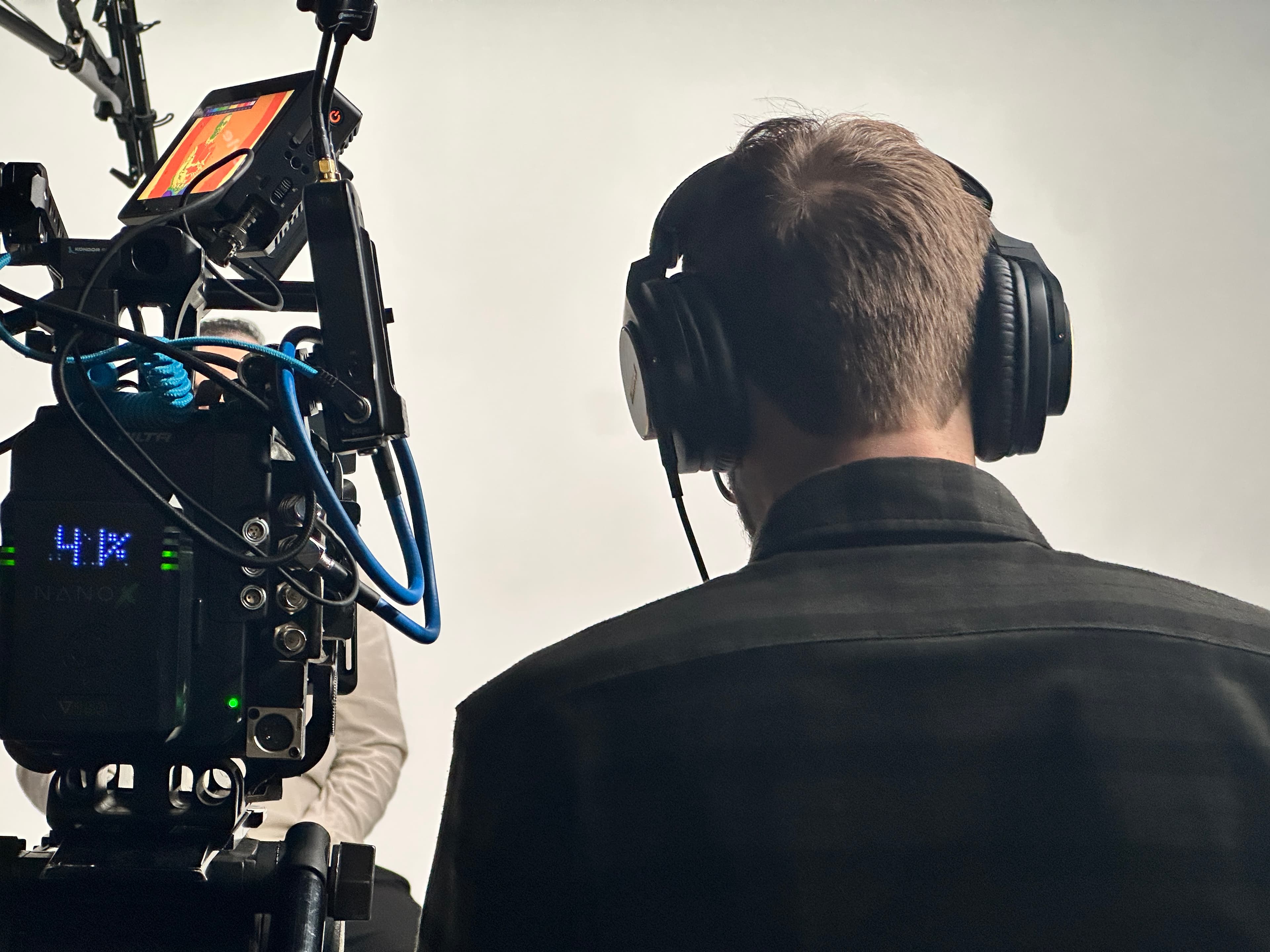 Professional video editing and monitoring workspace